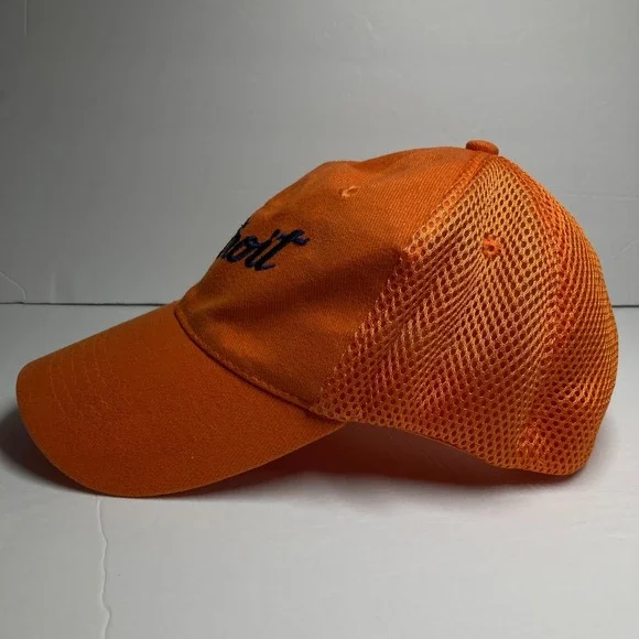 Detroit Cap Hat Adult Orange Fitted Budweiser Great American Lager‎ Embroidered - Picture 6 of 13